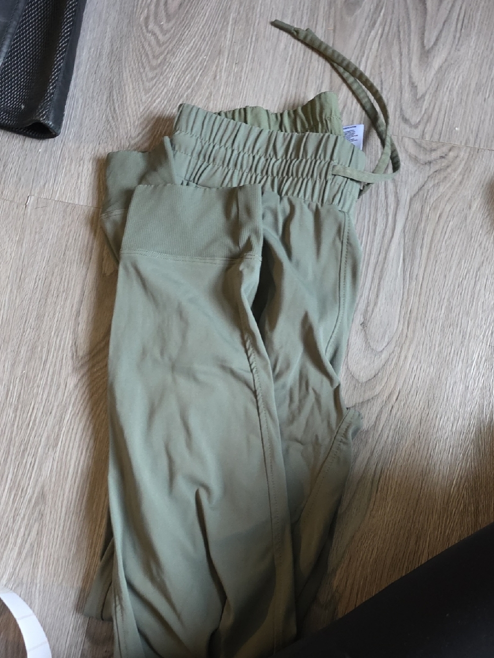 74 - High-Rise Olive Drawstring Joggers for Women